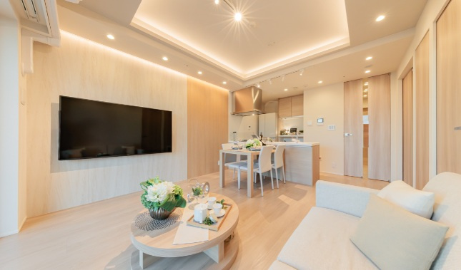 北向きのリビングダイニング