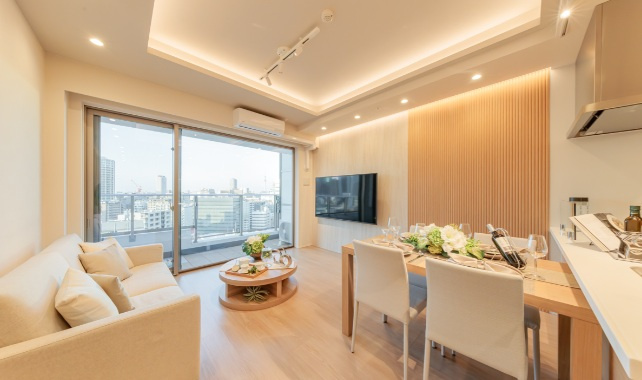 北向きのリビングダイニング