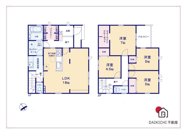 【間取り】 | 深谷市上野台第24  LiveleGarden.s　新築戸建　全3棟　2号棟 | 2号棟
