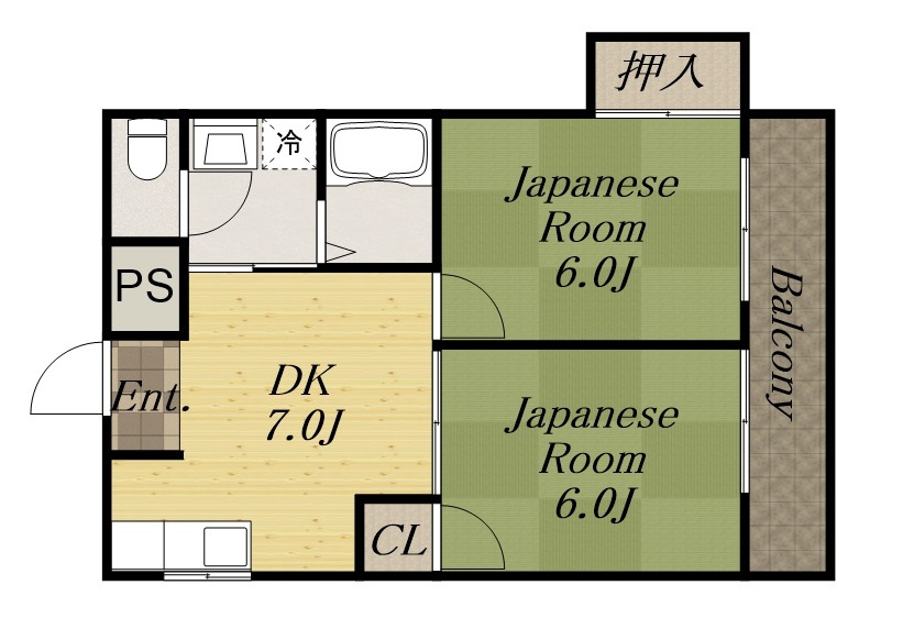 宝塚市美座２丁目の賃貸マンションの間取り