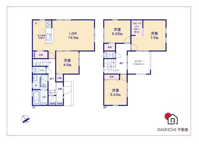 【間取り】 | 深谷市上野台第24  LiveleGarden.s　新築戸建　全3棟　3号棟 | 3号棟
