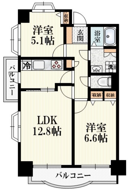 立川錦町スカイマンションの間取り