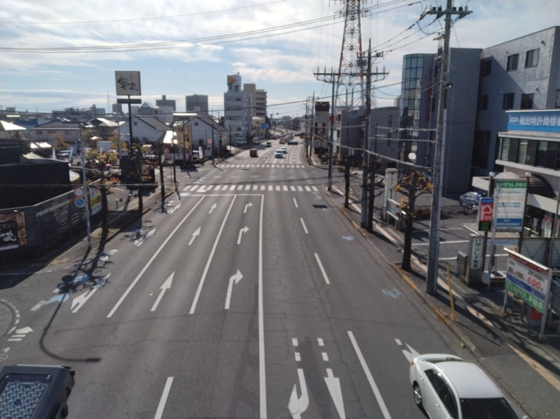 宇都宮市宿郷１丁目　土地　予約済の前面道路含む現地写真|東側道路