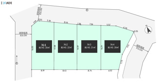 【区画図】 | 【仲介手数料50％オフ！！】日野市石田1丁目　建築条件無し売地（全４区画）１区画　4400万円