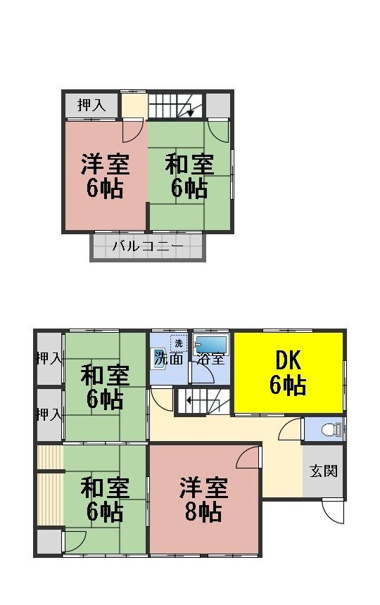 ６５６６１　岐阜市上尻毛八幡中古戸建の間取り