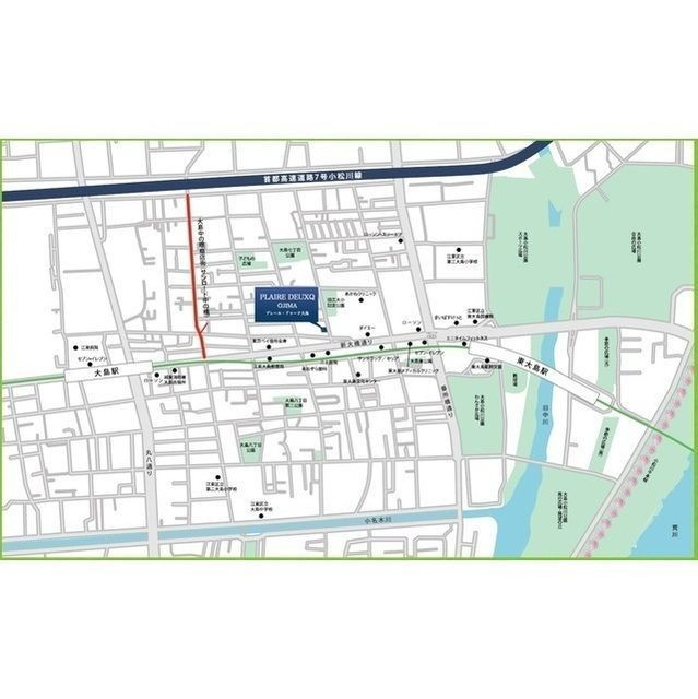 プレール・ドゥーク大島の地図