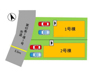 【区画図】 | 福岡市南区中尾2丁目4期　2号棟（全2棟）【仲介手数料無料・0円】 | 区画図です。2号棟