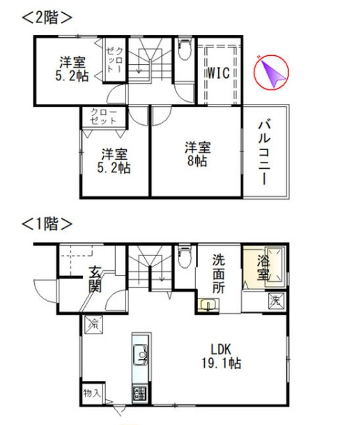 熊谷市久下　中古住宅の間取り