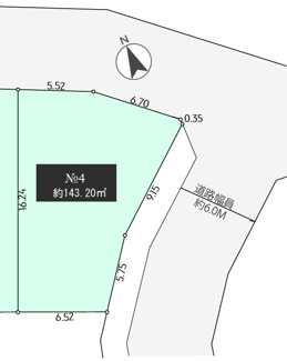 【土地図】 | 【仲介手数料50％オフ！！】日野市石田1丁目　建築条件無し売地（全４区画）4区画　3900万円