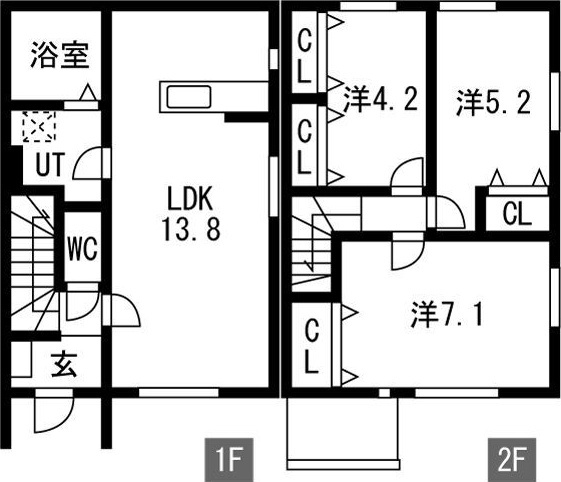 ヘリテイジ矢巾 B棟の間取り