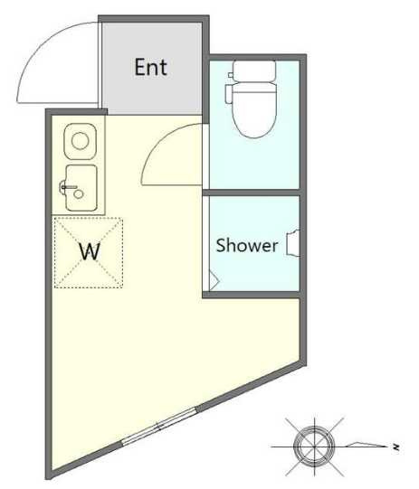 サークルハウス三宿弐番館　ネット無料　敷金0　室内洗濯機置き場の間取り