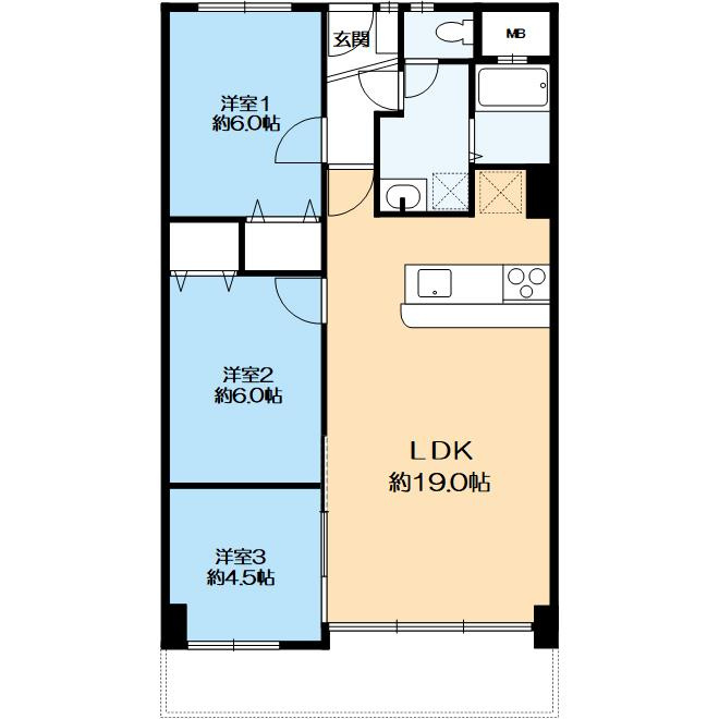 千里桃山台団地A1棟の間取り|現在リフォーム中。令和8年3月末頃完成予定（リフォーム詳細：備考参照）