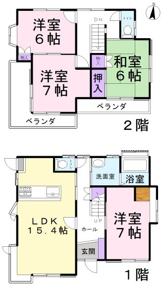 比企郡嵐山町平澤　中古戸建の間取り