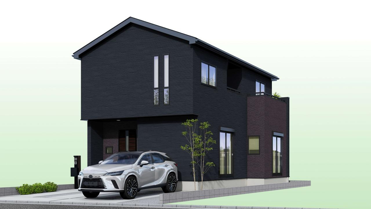 高知市城北町 ‐1棟1- 新築戸建ての前面道路含む現地写真