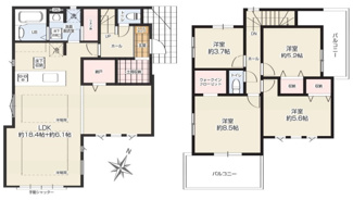 【間取り】 | 西東京市北町13期　全1棟　1号棟 | 西東京市北町13期　全1棟　1号棟