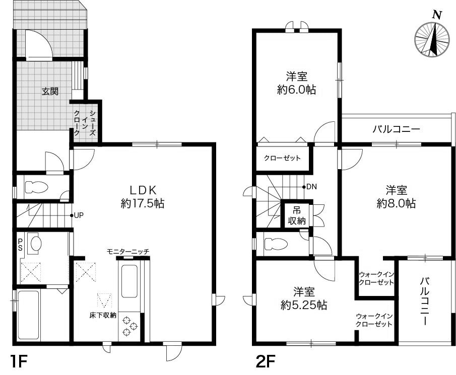 高知市福井東町 -3期2棟2-　新築戸建ての間取り|2号棟