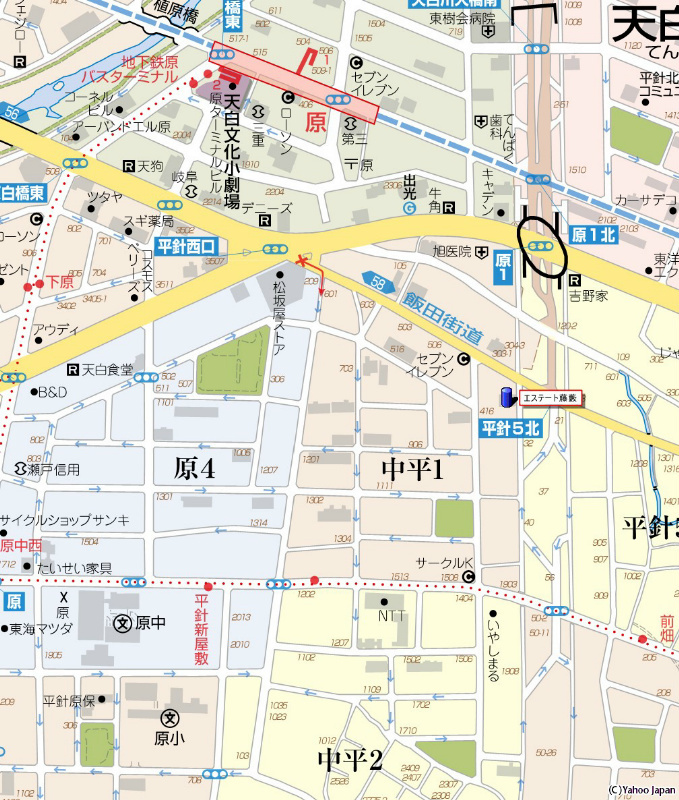 エステート藤薮の地図