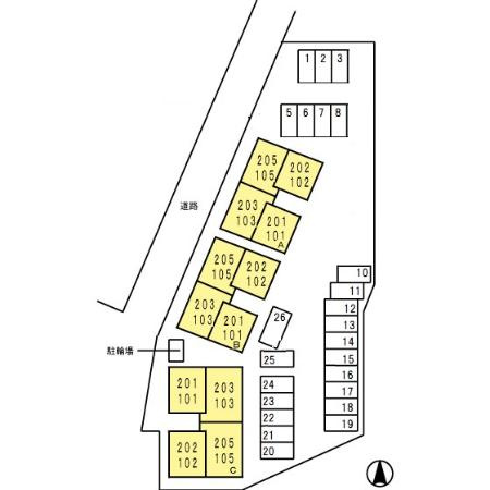 cle du bonheur　３番館の区画図