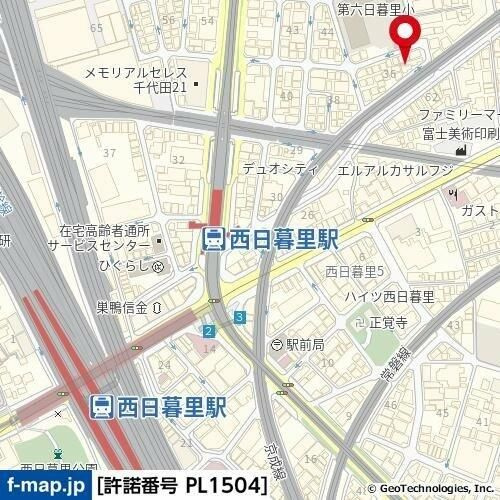 サザンパレス西日暮里の地図