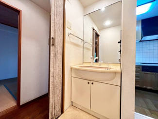 【独立洗面台】 | レックスガーデン堺東 | 【洗面台】身だしなみを整えるのに重宝するシャワー付きの洗面台です♪洗面台に収納もあるため、整頓しやすいですね！！