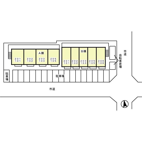 アムール・ルミエール　Ｂの区画図