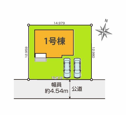 Grace　日立市東大沼町　1期 　限定1棟！の区画図|南側道路で日当たり良好、並列駐車可能です。気になる他の物件と合わせての現地ご案内も可能です。HPから、またお電話でも、お気軽にお問い合わせください。

