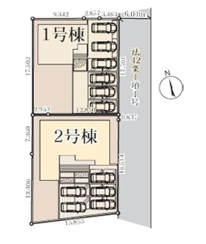 【仲介手数料無料】新築戸建　寄居町富田1730-7（全2棟）の区画図
