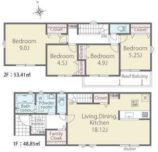【間取り】 | 日野市大坂上３丁目　全２棟　１号棟　仲介手数料無料♪