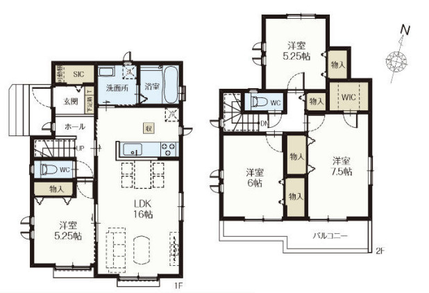 【間取り】 | 久喜青毛1丁目6番　新築戸建　全4棟　A号棟