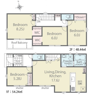 【区画図】 | 日野市大坂上３丁目　全２棟　１号棟　仲介手数料無料♪