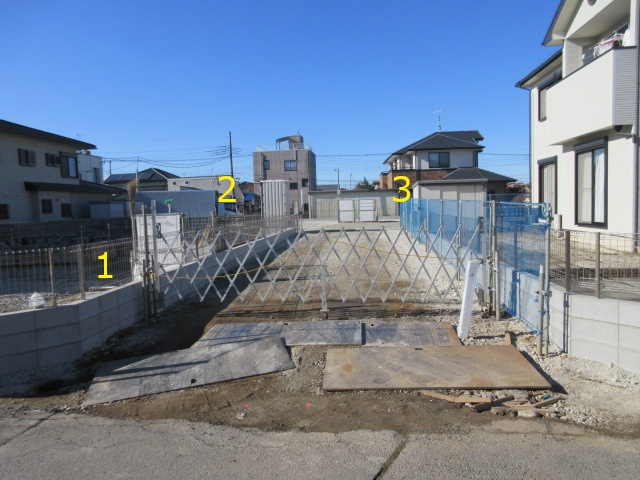 【仲介手数料無料】新築戸建　深谷市上野台2904-5（全3棟）の前面道路含む現地写真