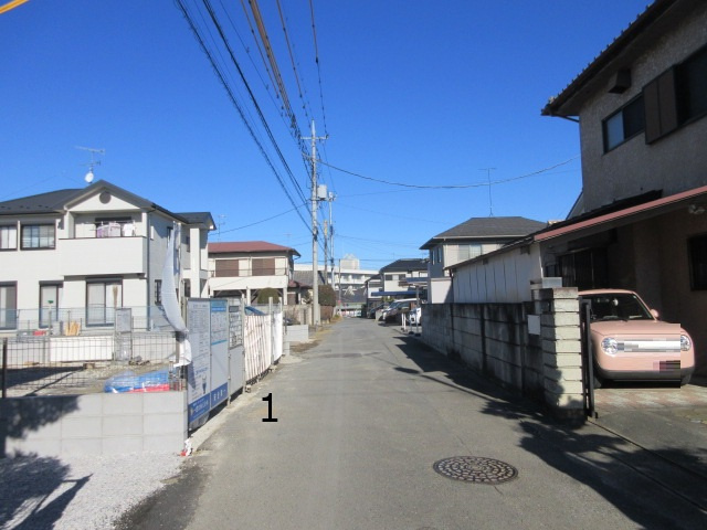 【仲介手数料無料】新築戸建　深谷市上野台2904-5（全3棟）の前面道路含む現地写真