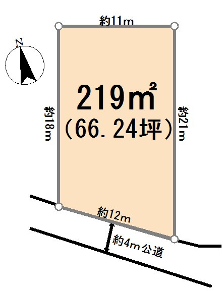 熊谷市冑山　土地 66坪の土地図