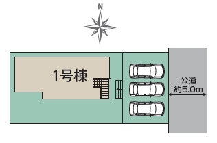 平塚市河内　新築戸建　全1棟1号棟の区画図
