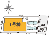 【仲介手数料無料】所沢市東新井町２期　全１棟　所沢市の新築住宅は西武ハウジングの区画図