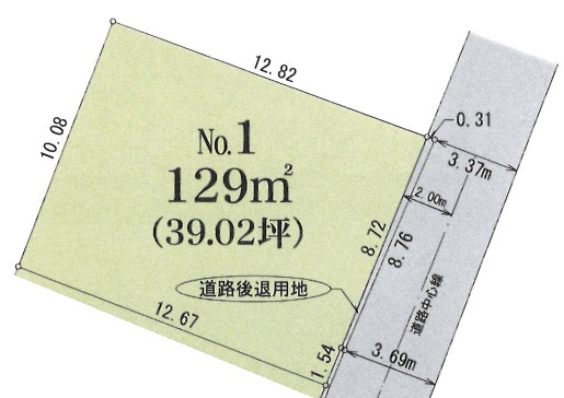 いろどりアイタウン　あきる野市二宮　売地　全2区画　No.1の土地図