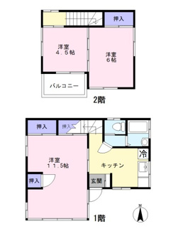 【間取り】 | 北国分二丁目一戸建貸家