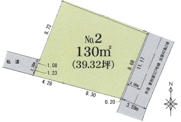 いろどりアイタウン　あきる野市二宮　売地　全2区画　No.2の土地図