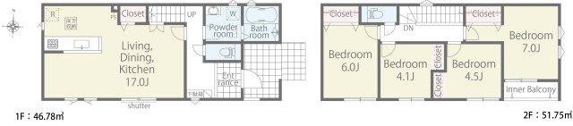 佐久市岩村田の外観パース