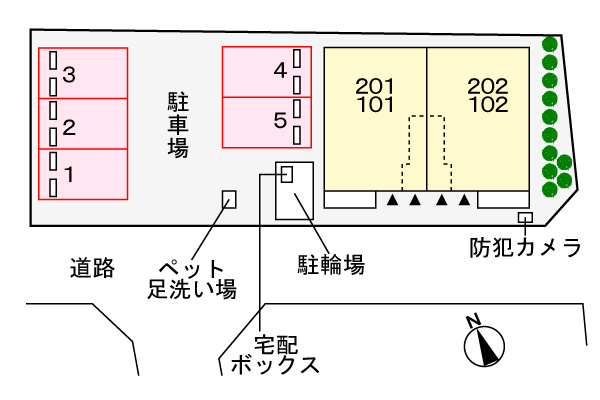 ハウス　レイワ７Ｎの区画図|駐車場