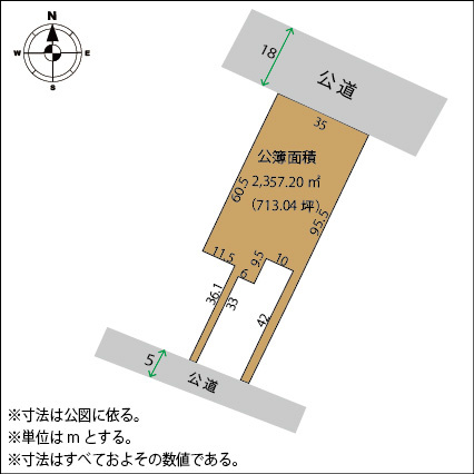 足利市通２丁目の売地の土地図