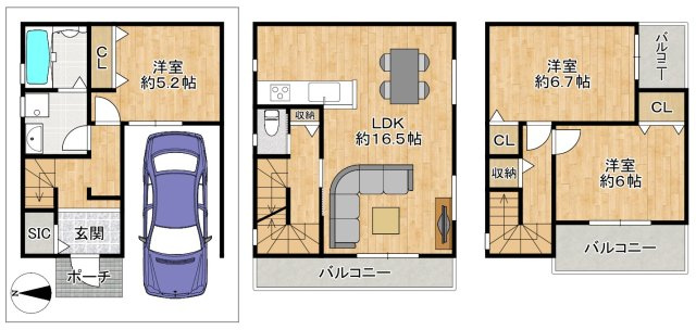 玉串町東１丁目　新築戸建の間取り