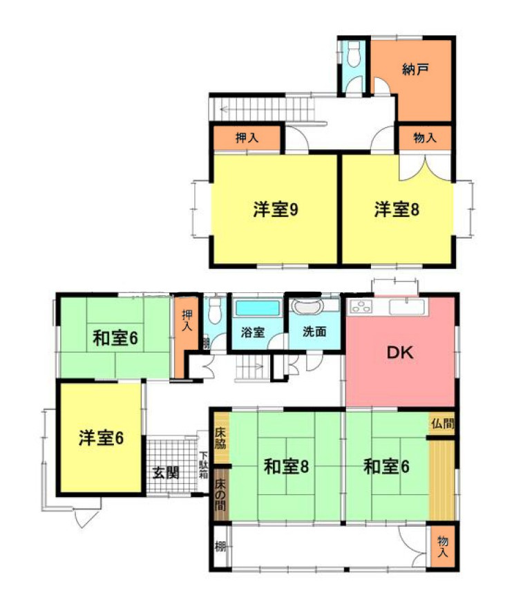 【中古戸建】前橋市山王町の間取り|■間取り図｜敷地面積：225.11（約68.09坪）　建物面積：146.77（約44.39坪）