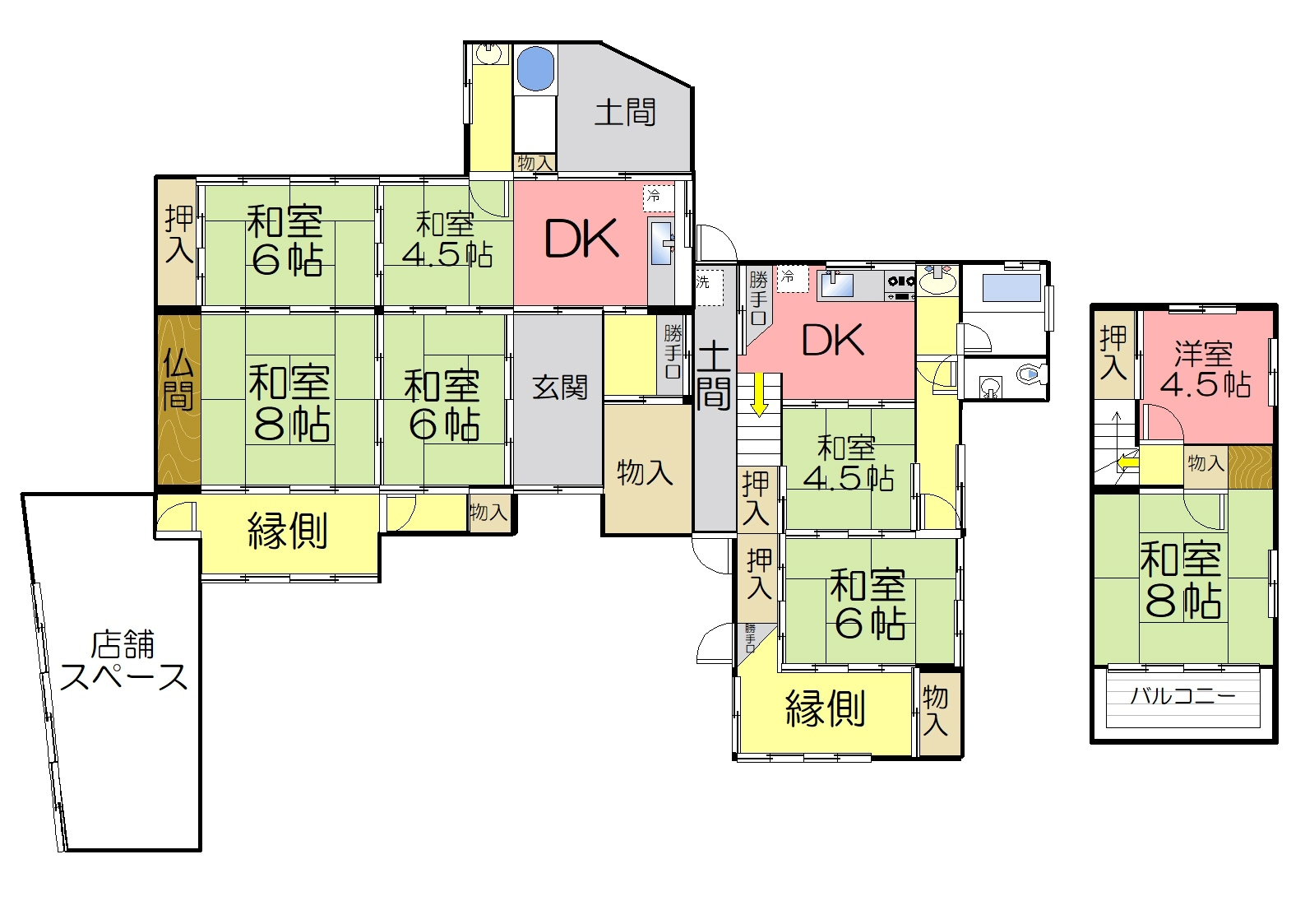 丹波市山南町井原の中古一戸建の間取り