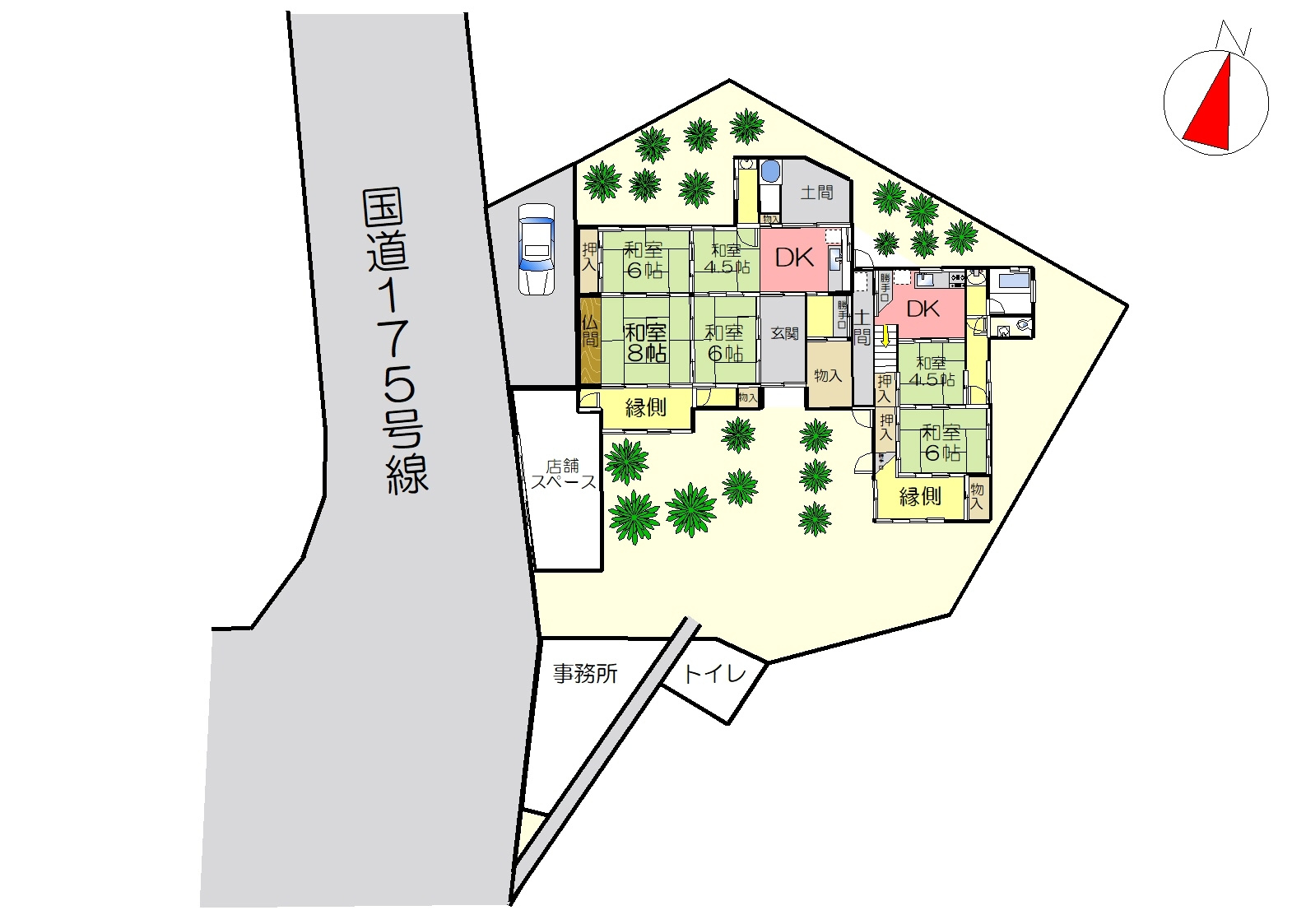丹波市山南町井原の中古一戸建の区画図