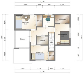 【参考プラン】 | 宇治市折居台1丁目　2区画　A号地　売土地　建築条件付き | 【2階】自由設計になりますので設計士と直接お話していただきオンリーワンのおうちづくりが可能です！需要の多いランドリールームも実現可能です。一緒に楽しくお家づくりをしていきましょう！