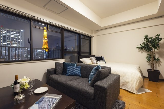 六本木ビュータワーの居間・リビング|家具・調度品は付きません。