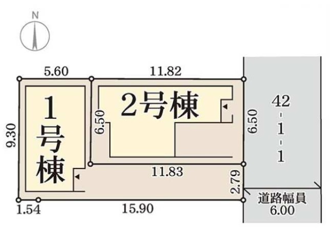 【区画図】 | 東住吉区今川4丁目　【1号棟/全2棟】 | 【全2棟】省エネ仕様☆設計＆建設性能評価付き☆国が定めた「住宅性能表示制度」において7項目で一番良い等級を取得物件☆【耐震・耐風等級…等】