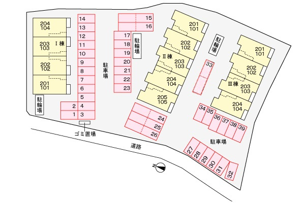 パークサイドパレスⅢの区画図
