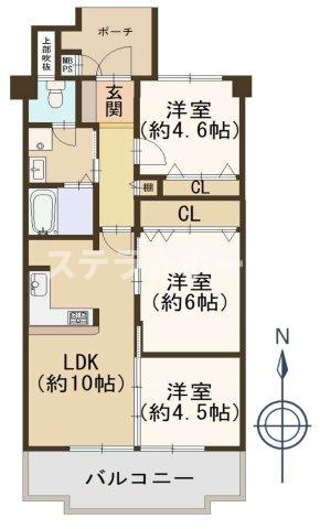 プレシオ野江の間取り|3LDK